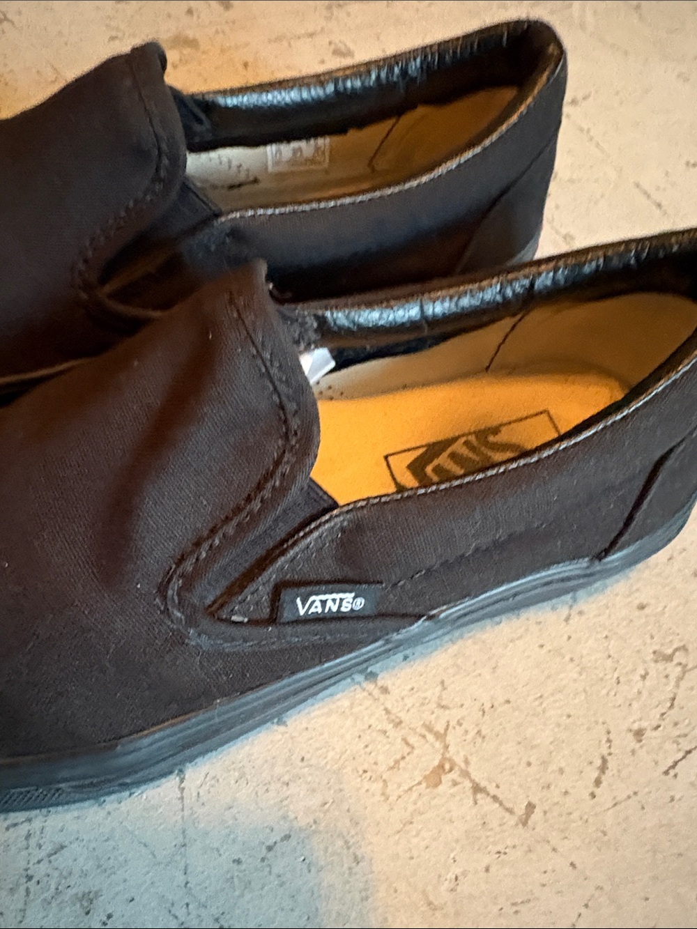 Vans Black Canvas Slip-On Shoes - Picture 2 of 4